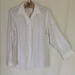 Ralph Lauren linen/blend eyelet tunic